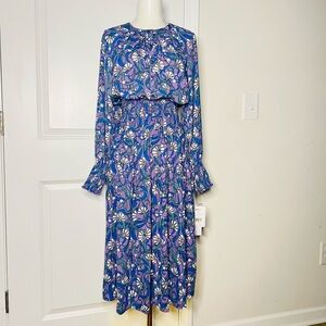 Women's Nicole Miller Lora Long Sleeve Sz S Printed Dress NWT
